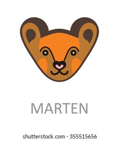 Marten face - vector design template.