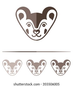 Marten face - vector sign.