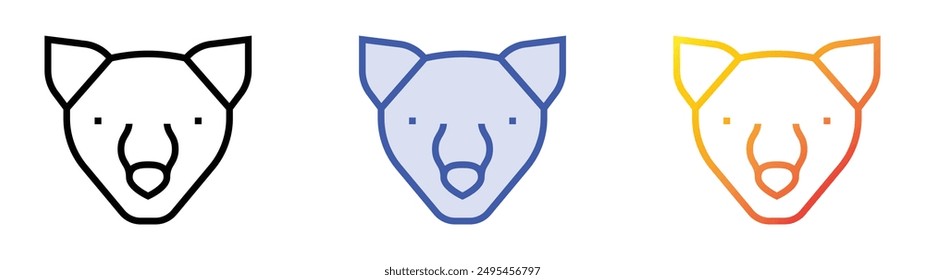 marten icon. Linear, Blue Fill and Gradient Style Design Isolated On White Background