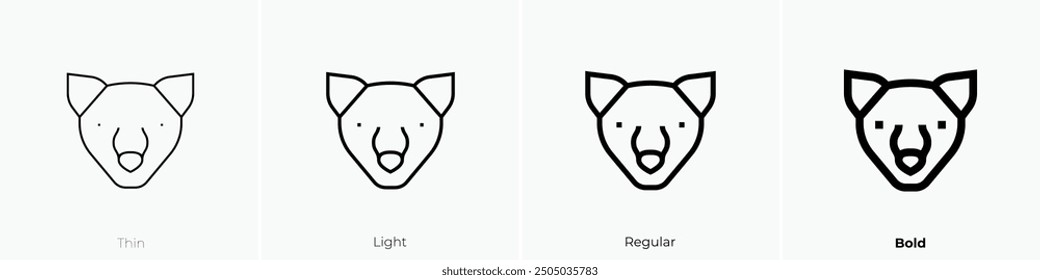 marten icon. Thin, Light Regular And Bold style design isolated on white background