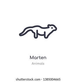 marten outline icon. isolated line vector illustration from animals collection. editable thin stroke marten icon on white background