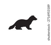 Marten silhouette icon vector flat design