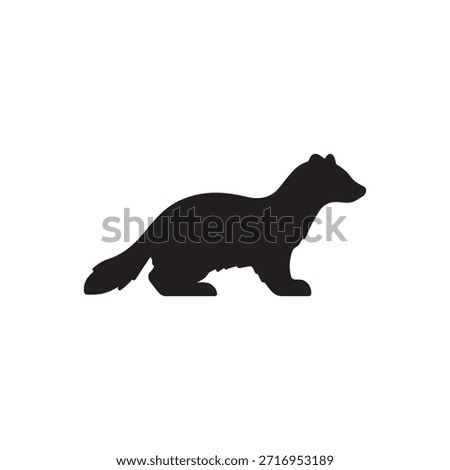 Marten silhouette icon vector flat design
