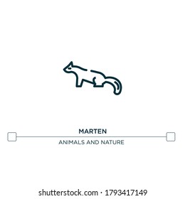 marten vector line icon. Simple element illustration. marten outline icon from forest animals concept. Can be used for web and mobile
