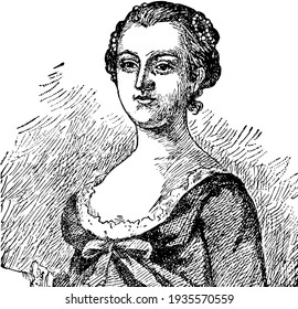 Martha Custis Washington, vintage illustration