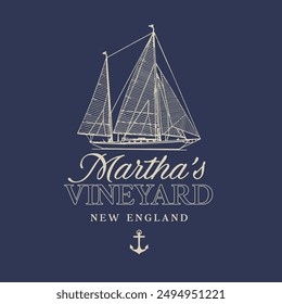 Martha's Vineyard Destination Vektorgrafik Grafik