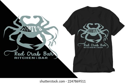 Marth's 38 red crab bar ritchen and bar t-shirt design
