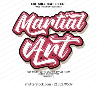Martial art 3D editable text effect template