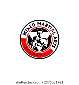 Martial Art Academy Karate Fighter Logo Template Vector