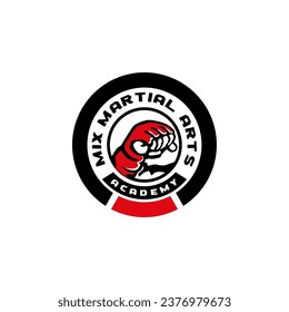 Martial Art Academy Karate Fighter Logo Template Vector