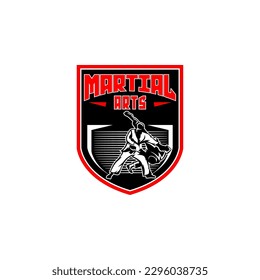 Martial Art Academy Logo Template Vector Illustration