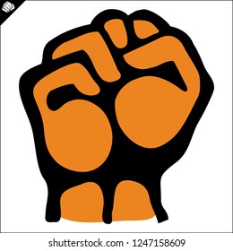 Martial art colored simbol, logo. Karate pawer fist emblem.