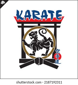 Símbolo marcial de color, logo. Emblema de diseño creativo de Karate shotokan. Vector, EPS.