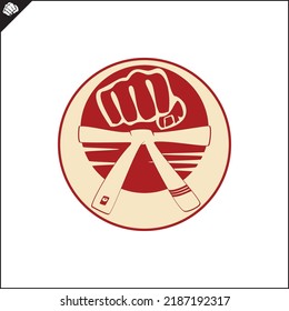 Martial art colored symbol, logo. Karate creative design emblem. Vector, EPS.