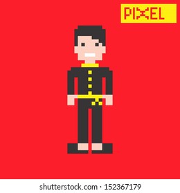 martial art fighter pixel character