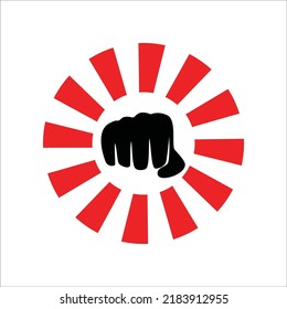 martial art fist sign and symbol. power icon.