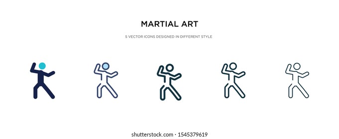 martial art icon in different style vector illustration. two colored and black martial art vector icons designed in filled, outline, line and stroke style can be used for web, mobile, ui