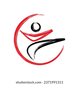 Martial art icon logo vector template.