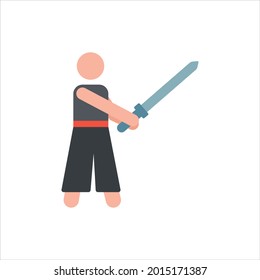 martial art icon vector icon.Editable stroke.linear style sign for use web design and mobile apps,logo.Symbol illustration.Pixel vector graphics - Vector