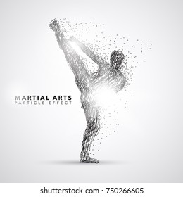 Martial Art Kicking Particle Effect Art