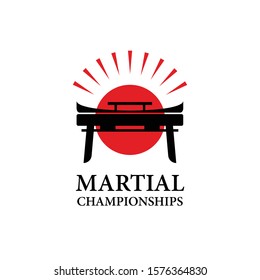 Martial art logo design - vector