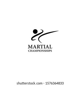 Martial art logo design - vector