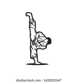 Martial art logo template vector illustration