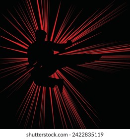 The Martial Art Red and Black Logo Vector