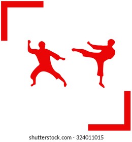 Martial art silhouette vector icon.