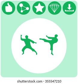 Martial art silhouette vector icon.