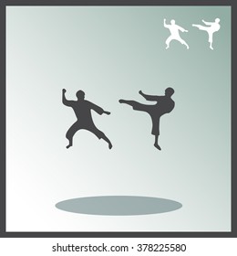 Martial art silhouette vector icon.