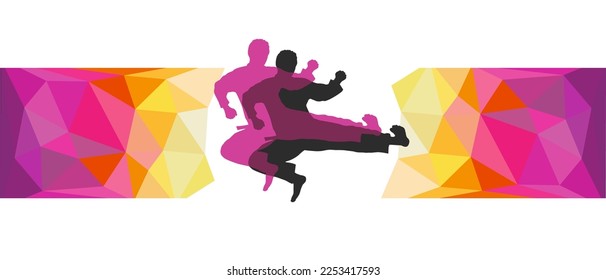 Martial art sport graphic for use as a template for flyer or for use in web design.