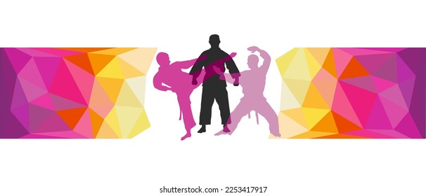 Martial art sport graphic for use as a template for flyer or for use in web design.