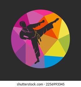 Martial art sport graphic for use as a template for flyer or for use in web design.