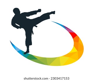 Martial art sport graphic for use as a template for flyer or for use in web design.