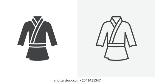 Martial art uniform icon flat and simple set design