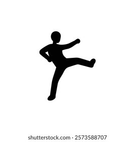 A martial art vector black silhouette