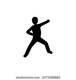 A martial art vector black silhouette