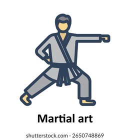 Martial art Vector Icon which can easily modify or edit
