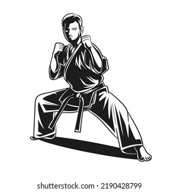 Martial art vector illustration. karate design