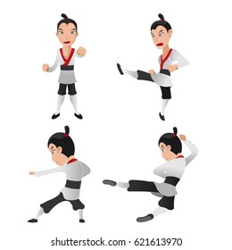 Martial Art Warrior Character Fight Vector