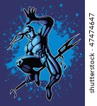 Martial artist in a dynamic fighting position.