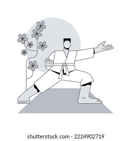 Martial Arts abstract concept vector illustration. Self-defense training, karate class, combat sports, mixed martial arts instruction, traditional fight school, buy uniform abstract metaphor.