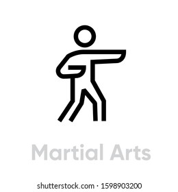 Martial Arts activity icon. Editable stroke