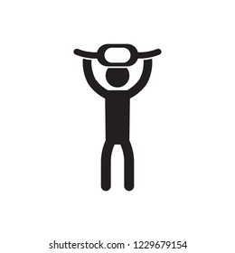 Martial Arts Or Boxing Champion With Belt Icon. Vector.