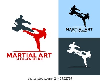 Martial Arts Character Logo Illustration. Martial Art Logo Vector Template