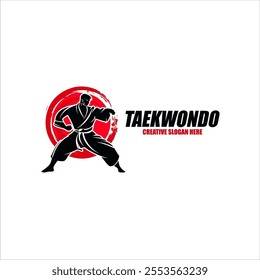 Martial Arts Character Logo Illustration. Martial Art Logo Vector Template