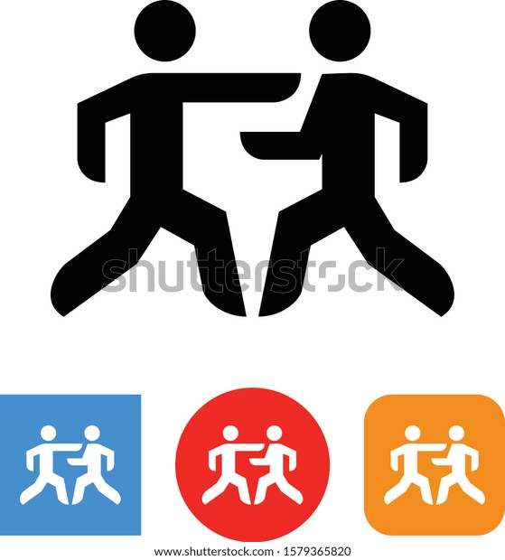 Martial Arts Fight Vector Icon Stock Vector (Royalty Free) 1579365820