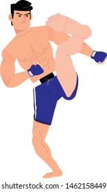 Martial arts fighter isolated vector illustration