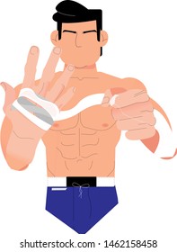 Martial arts fighter isolated vector illustration